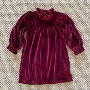 Zara Girls Velvet Burgundy Red Dress size 4-5 Year